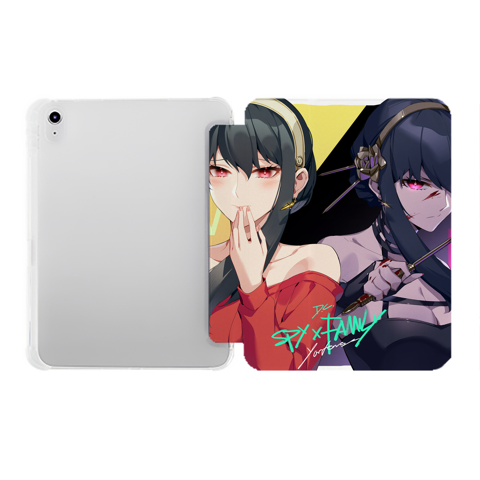 （画像用） SPY×FAMILY间谍家家酒 IPad ケース ペン収納付き 三つ折りスタンド PUレザー×シリコン 対応機種9.5/10.5/10.9インチ